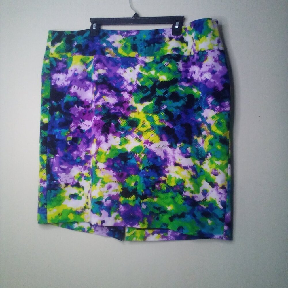 Lane Bryant Skirt 24 Women Straight Pencil Knee Length Pattern Colorful - Picture 13 of 15